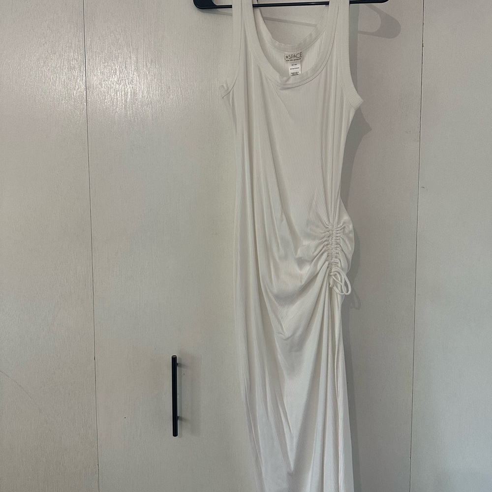 L*Space White Ruched Maxi Dress